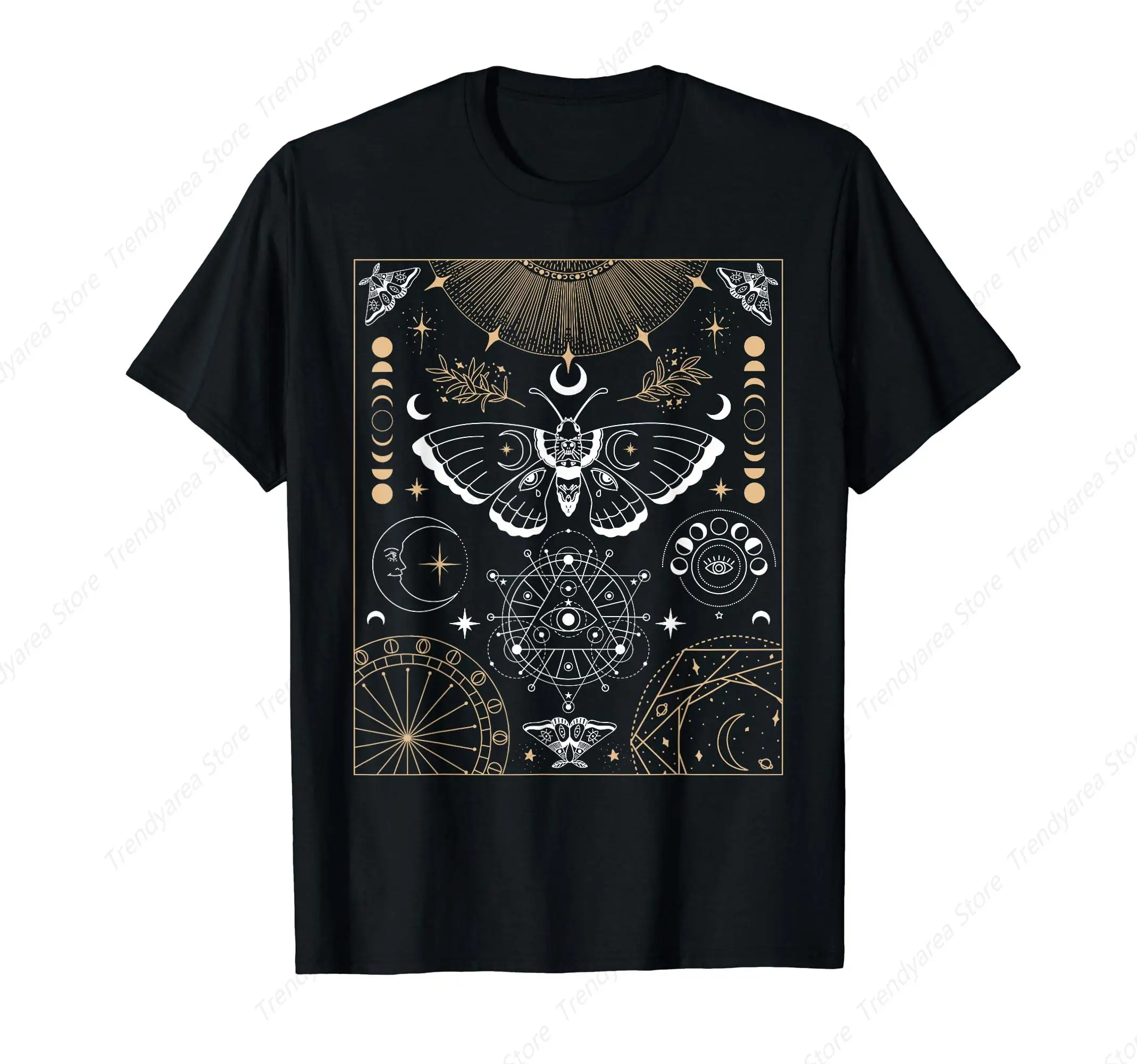 Luna Moth Moon Phases Witchy Dark Academia Aesthetic T-Shirt