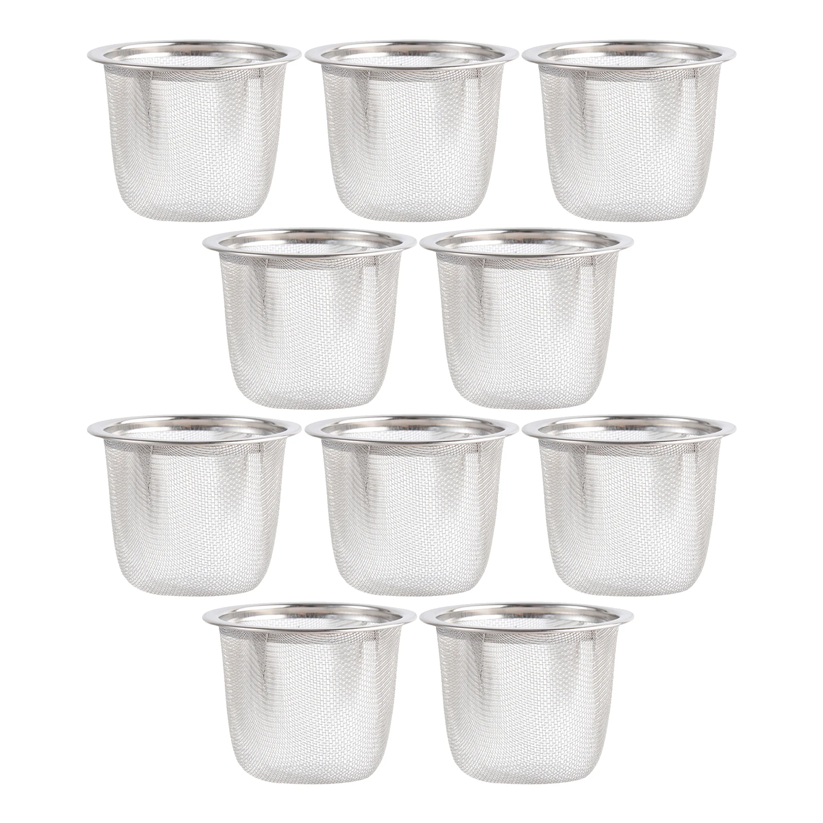 

10pcs Stainless Steel Tea Strainer Fine Mesh Loose Leaf Tea Filter High Temp Resistant For Home Office Kitchen Bar Use