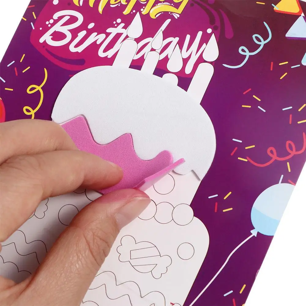 10 Uds. De animales de dibujos animados de Aprendizaje Temprano, juguete adhesivo de espuma EVA DIY, rompecabezas 3D hecho a mano, juguetes de espuma EVA DIY para niños