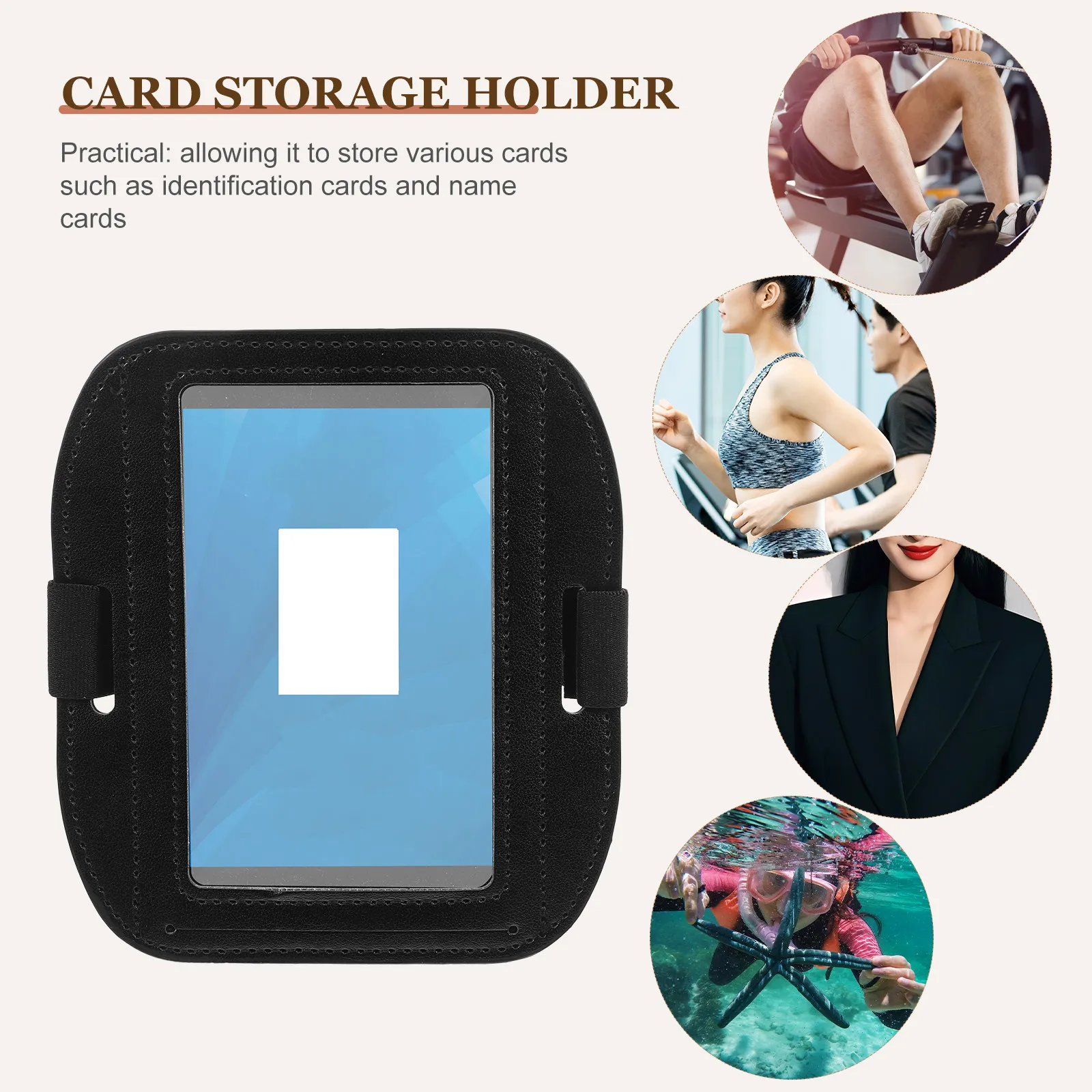 

Horizontal Waterproof Arm Card Holder Transparent Plastic Id Badge Holder for Outdoor Workplaces Team Identification Name Tags