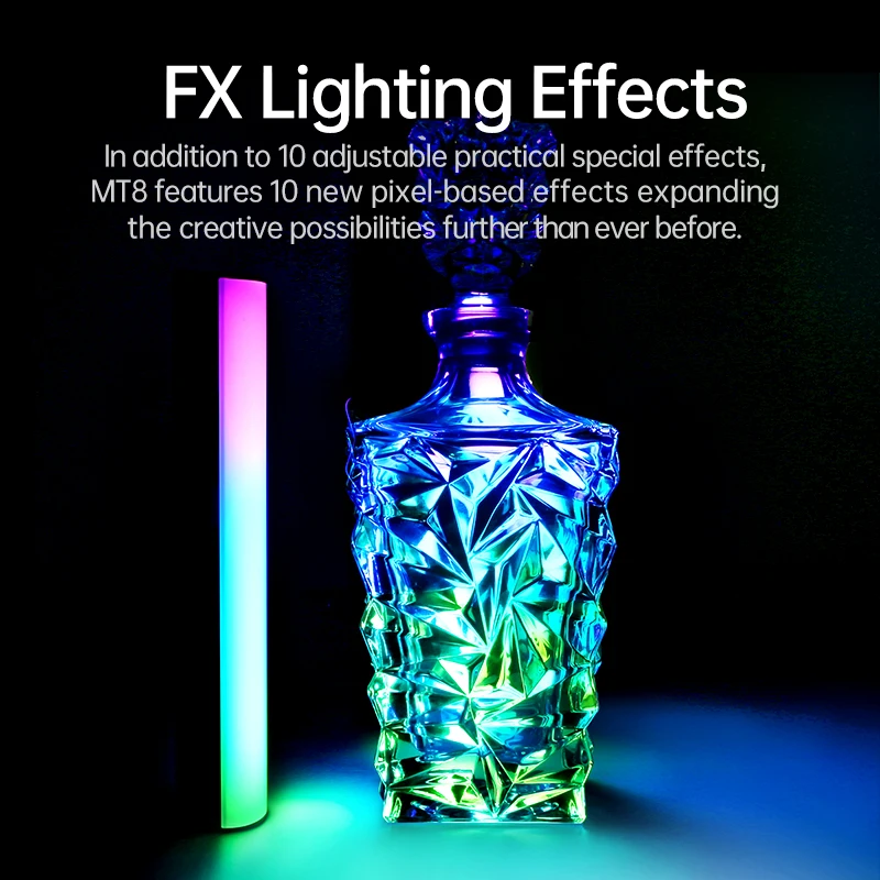 قريبا MT8 أنبوب ضوء RGB بكسل BGM الموسيقى التحكم في الصوت الضوء المحيط حجم اليد ضوء 5000mAh لمدونة الفيديو