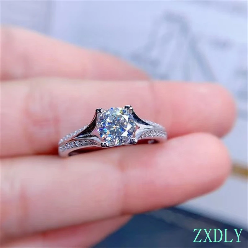 

2022 new crackling moissanite gemstone ring for women engagement ring for wedding 925 silver 1ct Lab diamond birthday gift love