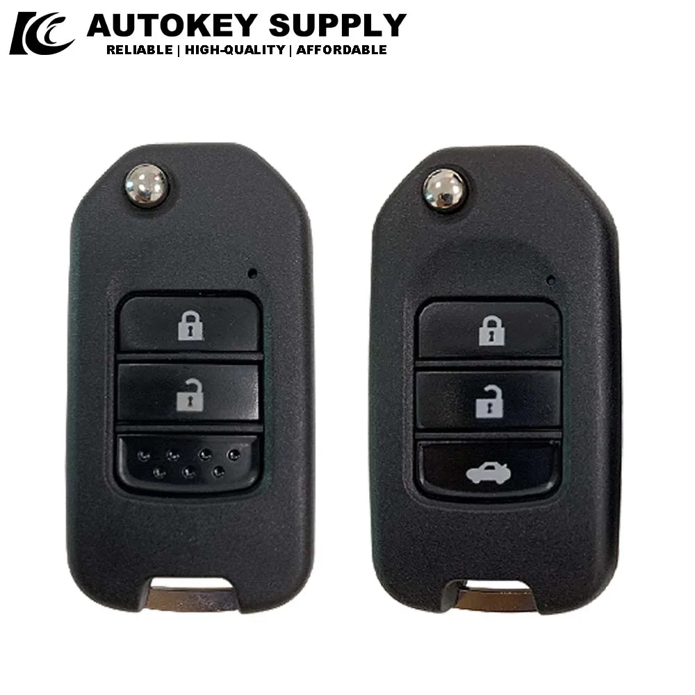 Autokeysupply 2/3 Buttons Car Key Folding Flip Auto Car Key Shell  