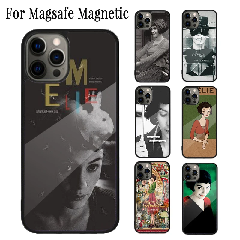 Магнитный чехол для телефона Amelie с постером из фильма, чехол для iPhone 15 14 Plus 13 12 Mini 11 Pro Max Magsafe с беспроводной зарядкой