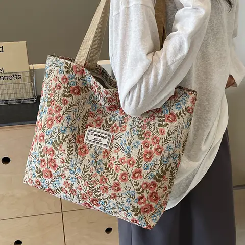 캔버스 가방 유행 여성 어깨 가방 다목적 지갑과 핸드백 인쇄 디자이너 가방 여성 토트 백 여성 디자이너 가방