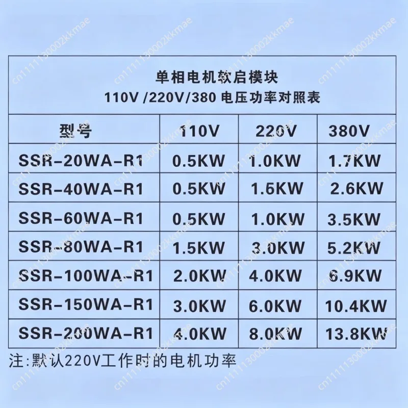 Single Phase Motor Soft Starter 220V SSR-40WA-R1(1.5KW) 1.5KW Motor Online Soft Starting For Fan Water Pump