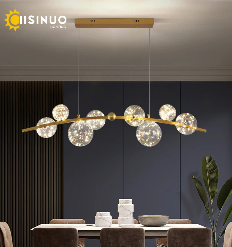 Starry Cluster Dining Pendant Lights Nordic Linear Adjustable Ceiling Lighting for Home Decor Kitchen Island Restaurant Café Bar