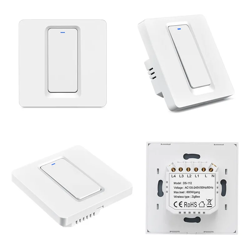 

WiFi Smart Light Switch Wall Touch Switch 1/2/3, White