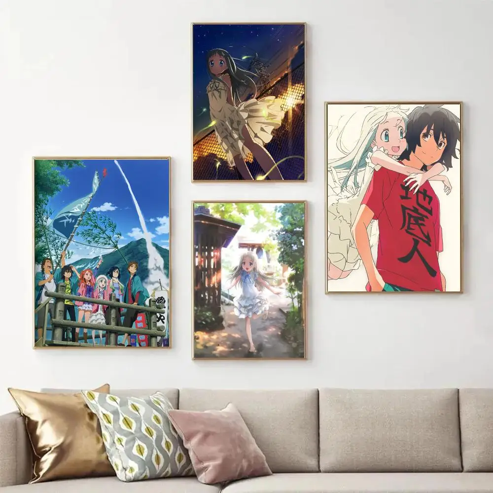 A-Anohana Menma Jintan Poster HD Art Sticky Wall Waterproof Home Living Room Bedroom Bar Aesthetic Decoration