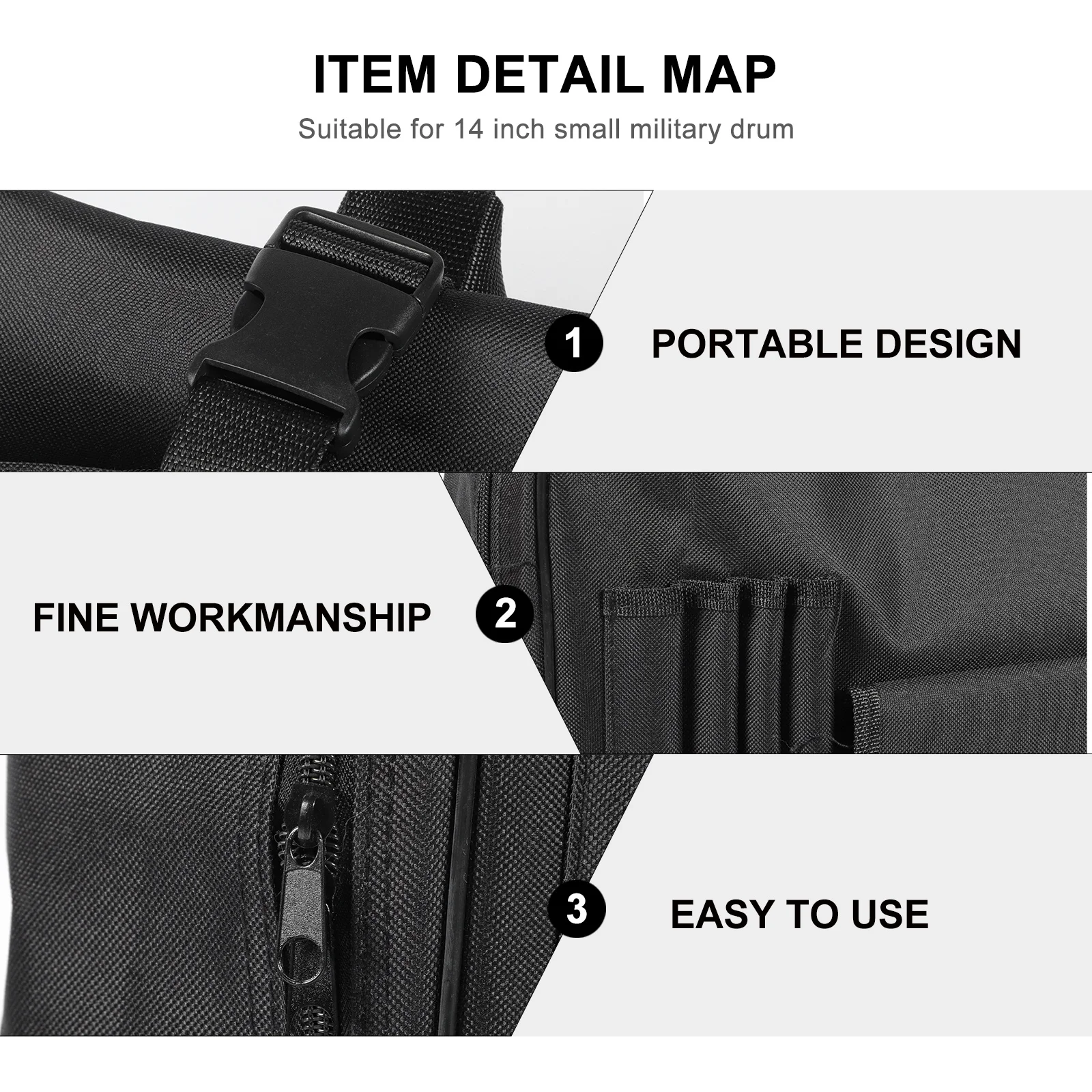 

Snare Drum Backpack Instrument Musical Bag Storage Percussion Oxford Cloth Convenient