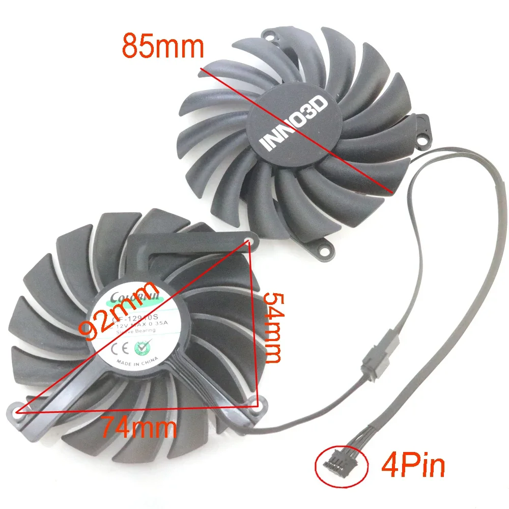 3pcs/lot CF-12910S 85mm DC12V 0.35A 4Pin For INNO3D RTX3070ti 8G RTX3080 RTX3080ti X3 OC Graphics Card Cooling Fan