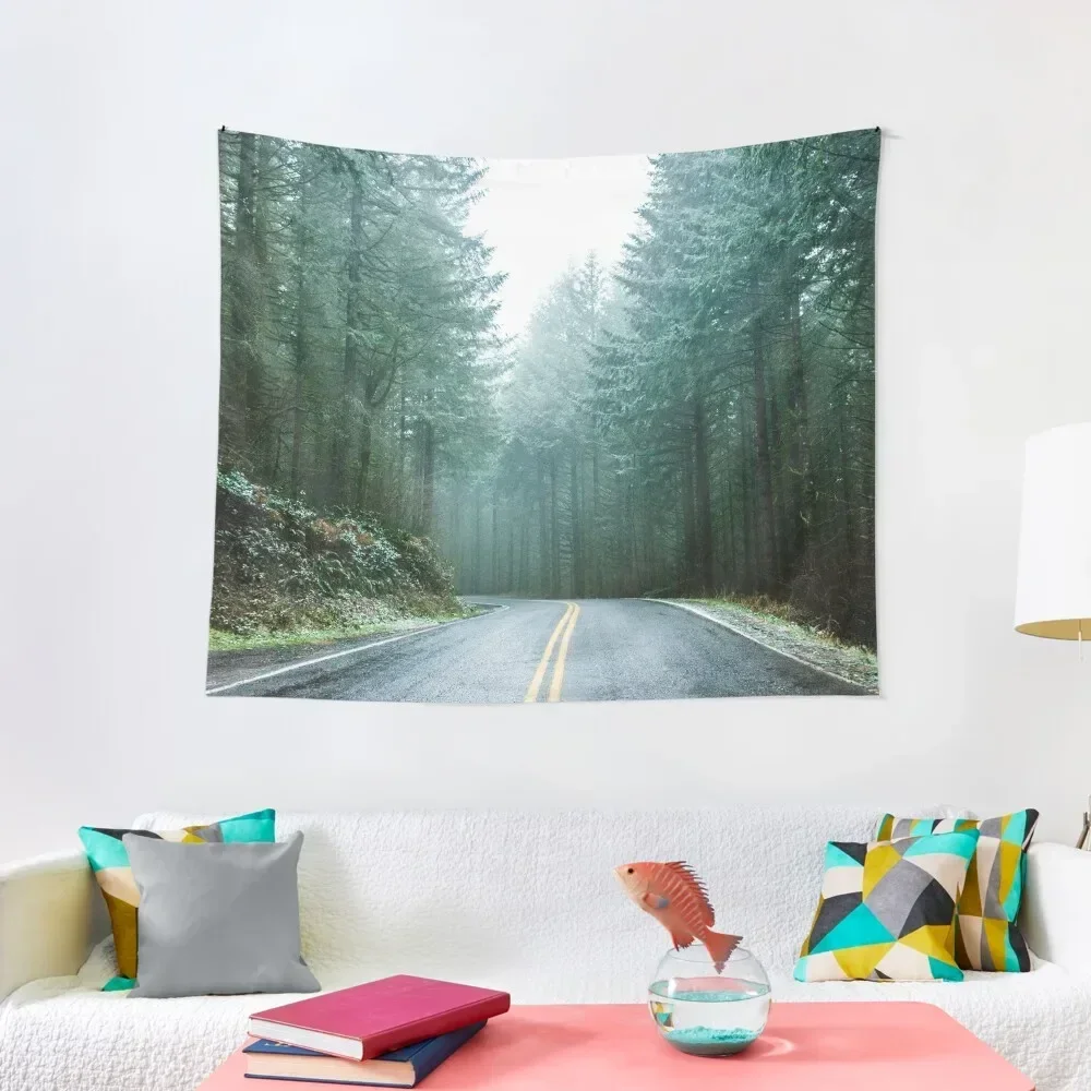 

Forest Road Trip - Foggy Day Fir Trees Pacific Northwest Adventure Tapestry Christmas Decoration Bedrooms Decorations Tapestry