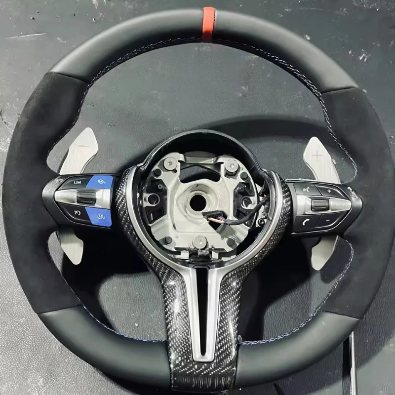 Car Steering Wheel Suede For BMW F30 F10 M5 F90 F20 X5 E70 X6 X6M E71 E46 M3 E39 E60 E92 M4 Steering Wheel Accessories