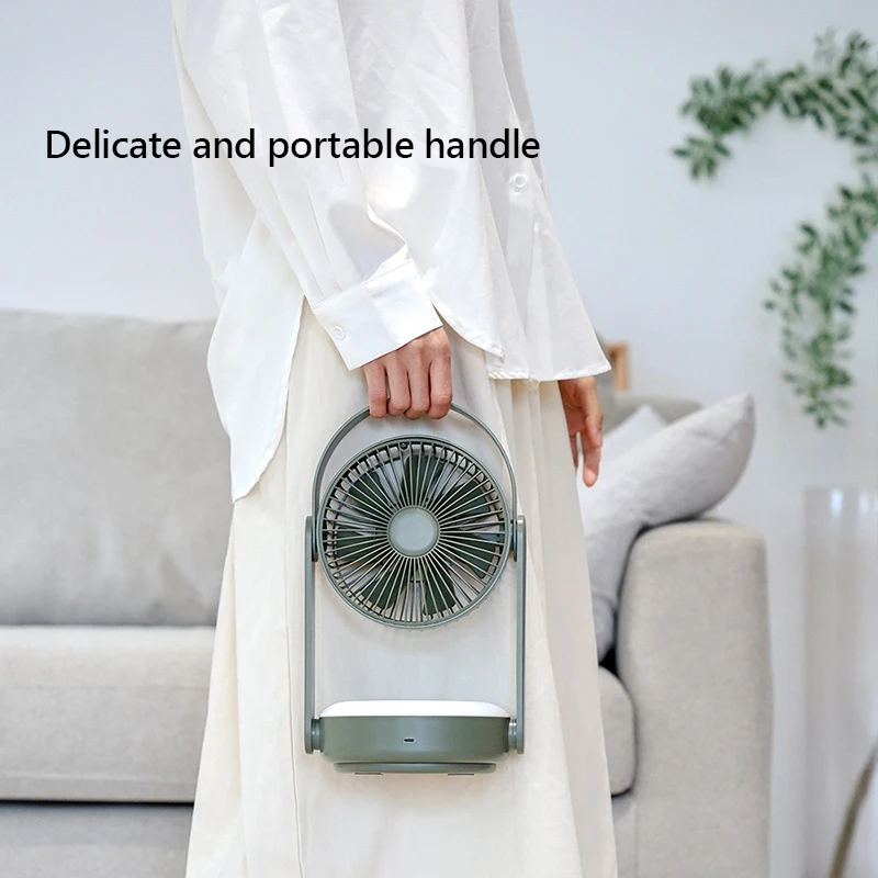 10000 Mah Wall-Mounted Fan With Night Light Free Punching Home Mute Fan Desktop Desktop Fan USB Charging Fan