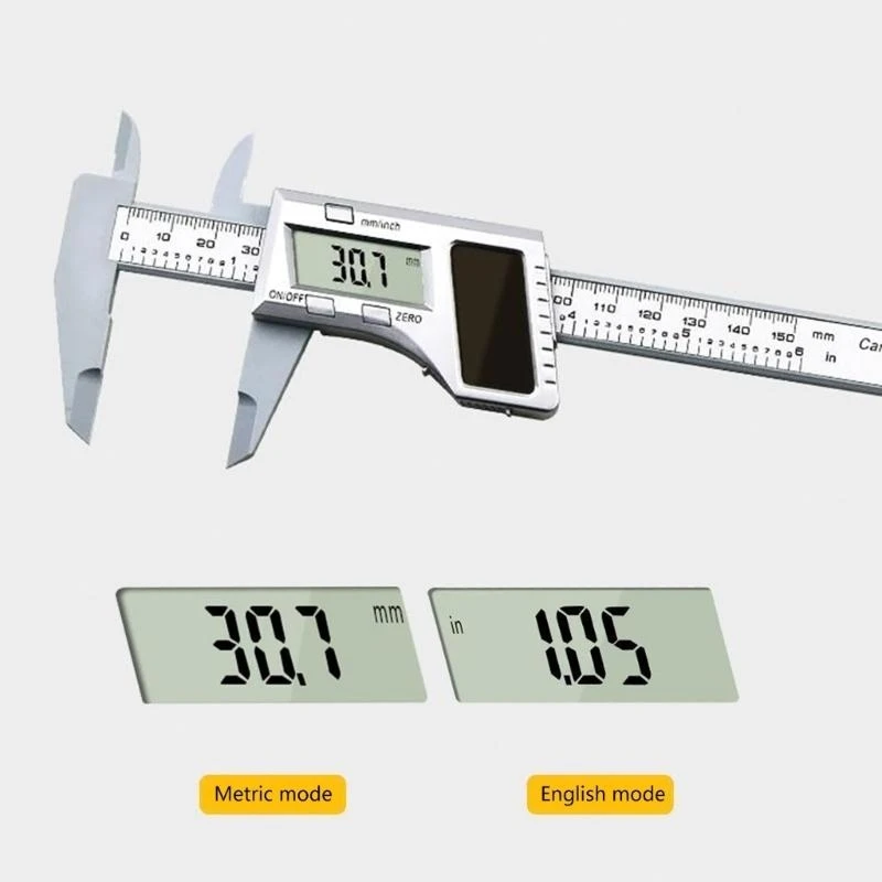 Solar Vernier Caliper 0-150mm LCD Digital Caliper Depth Measuring Tool