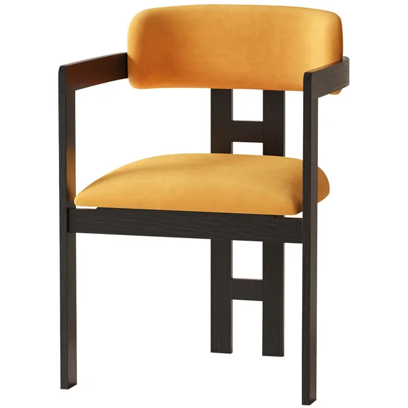 

Solid wood dining chair retro creative casual armchair