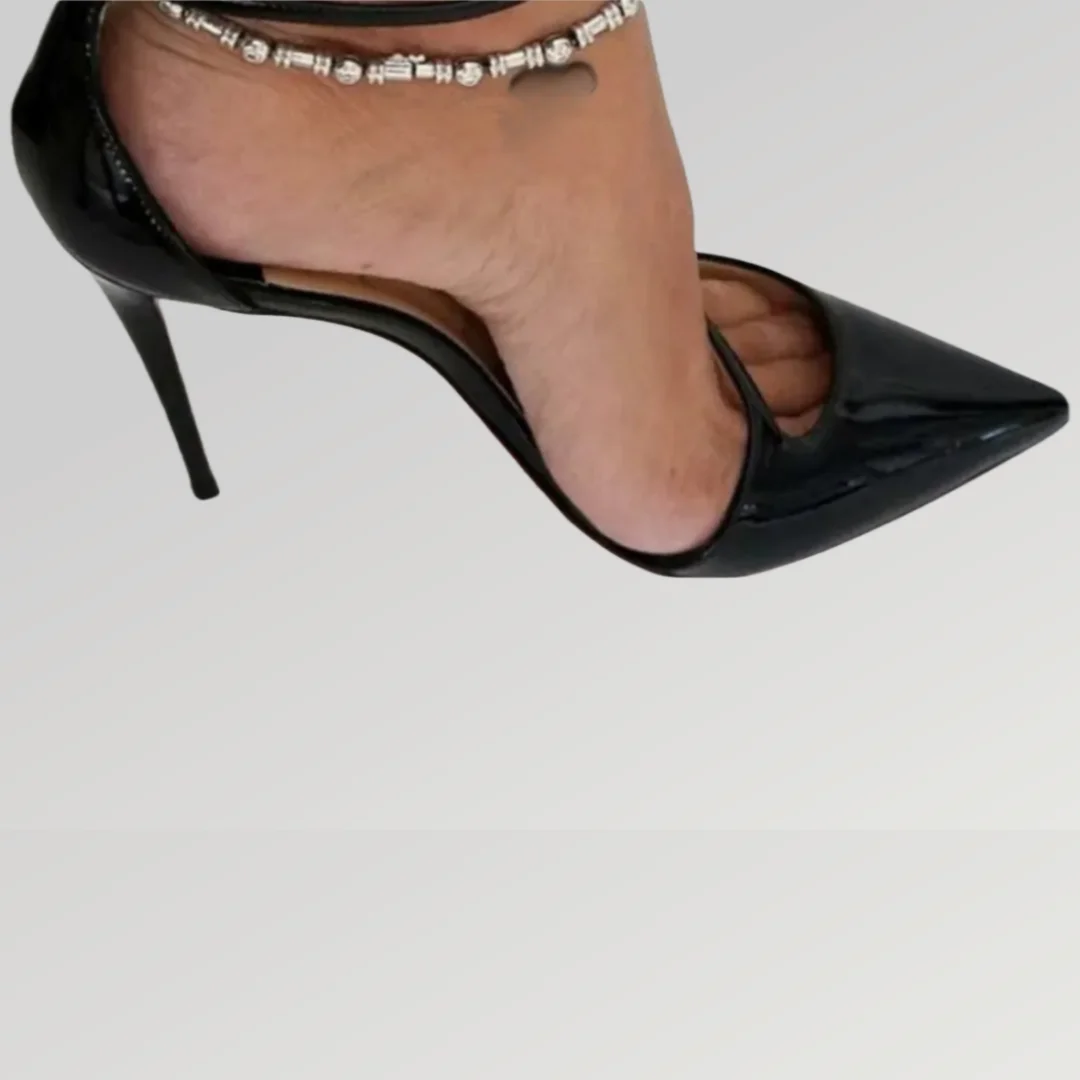 

Black Front Hollow Pumps Back Pointed Toe Ankle Buckle Shoes for Women High Heels Party Evening Shoes 2023 Zapatos Para Mujere