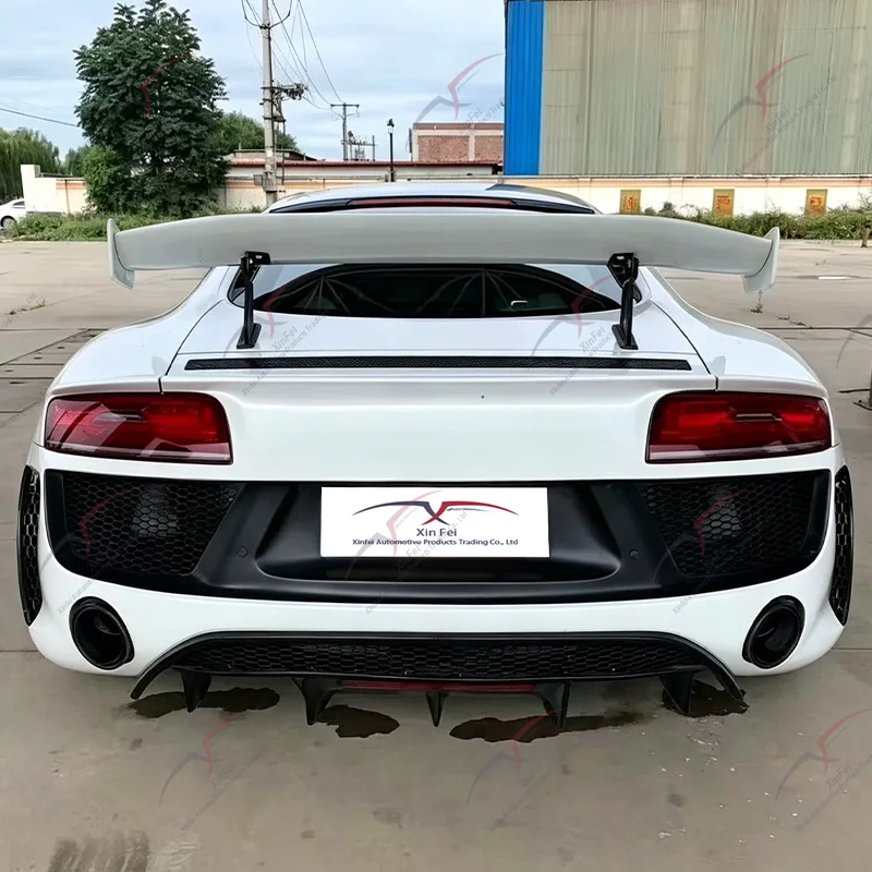 For Audi R8 Upgrade R Style Body Kit Car Bumpers Front Bumper Front Splitter Side Skirt Rear Bumper Decorative Accessories 3