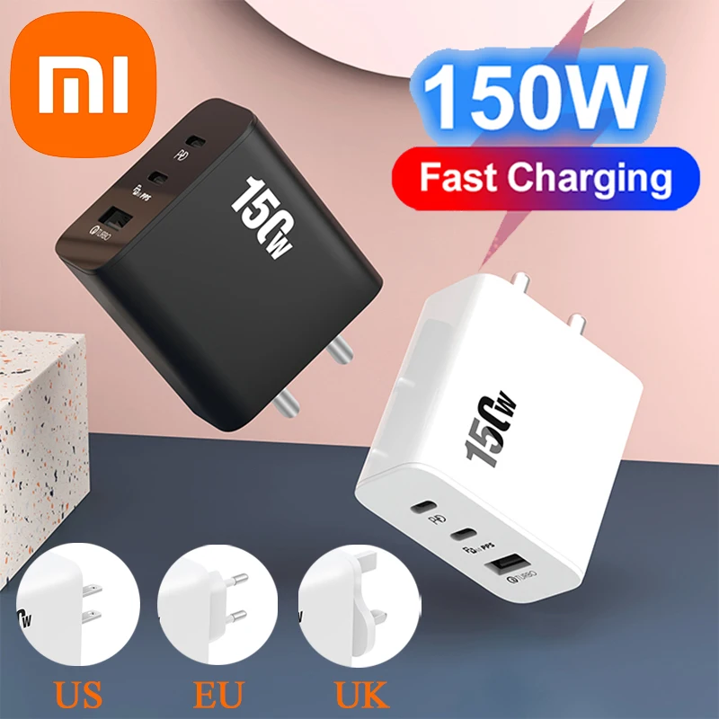 

Xiaomi 150W Многопортовое USB-зарядное устройство Настенный адаптер для быстрой зарядки для iPhone Samsung Huawei PD Type C Дорожное зарядное устройство ЕС, США, Великобритания, вилка