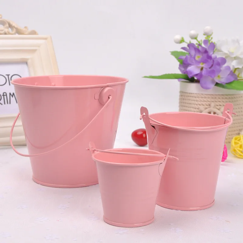 Creative Household Metal Bucket Wedding Decoration Candy Box Flower Pot Table Decor Birthday Party Decoration Graden Supplies