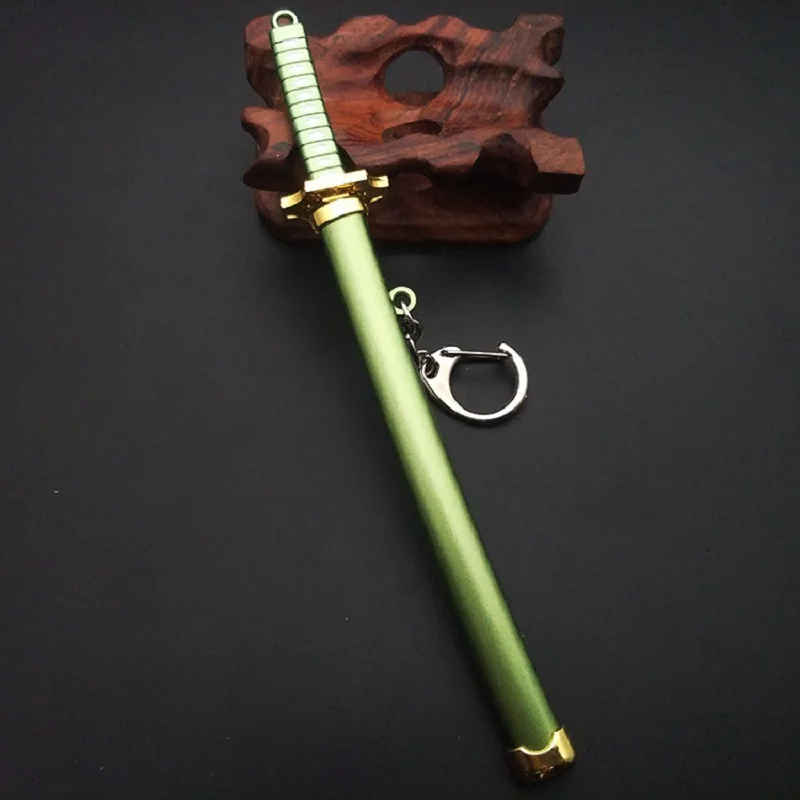 Anime Zoro Keychain, Metal Samurai Sword Design