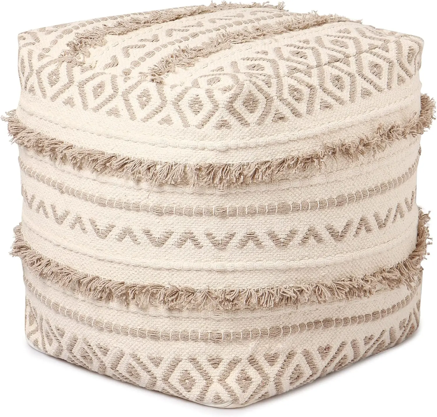 · REDEARTH · Pouf Ottoman with Filler Textured Storage Cube Bean Bag Pouffe Footrest for Living Room, Bedroom, Nursery, Kidsroom