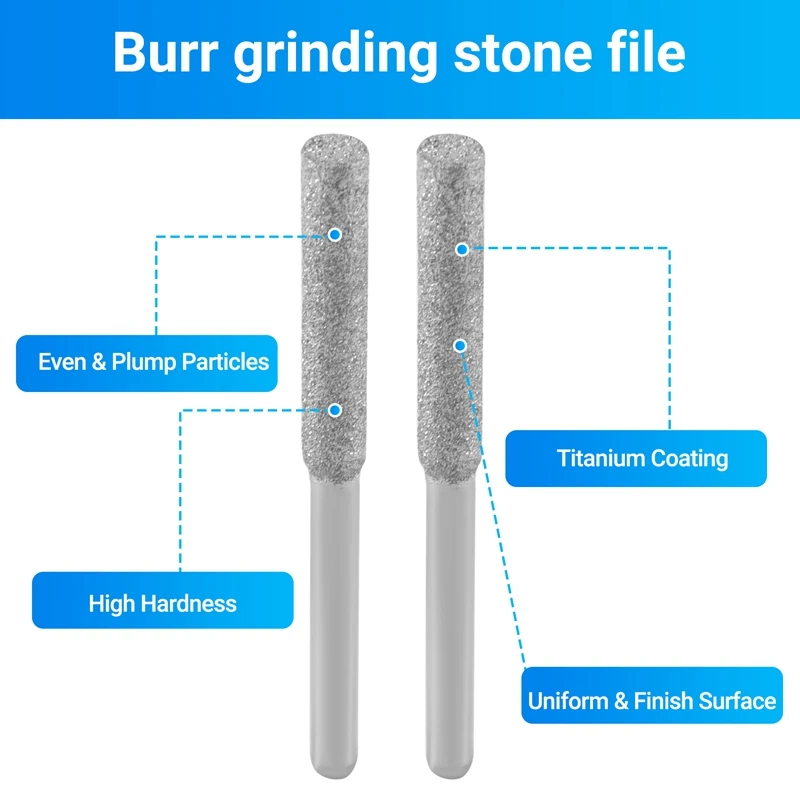 

LLCS-20 Pcs Chainsaw Sharpener Stone Diamond Coated Cylindrical Burr Polishing Grinding Tool Grinding Bits, 5/32 Inch/ 4 Mm