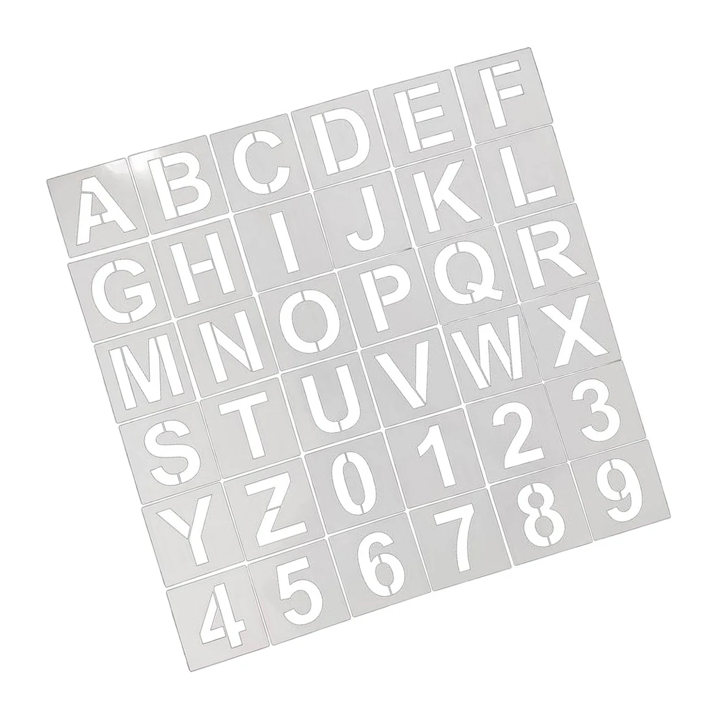 36Pcs Children PET Letter Number Drawing Stencil DIY Templates Replacement Painting Crafts Making Doorplate Template