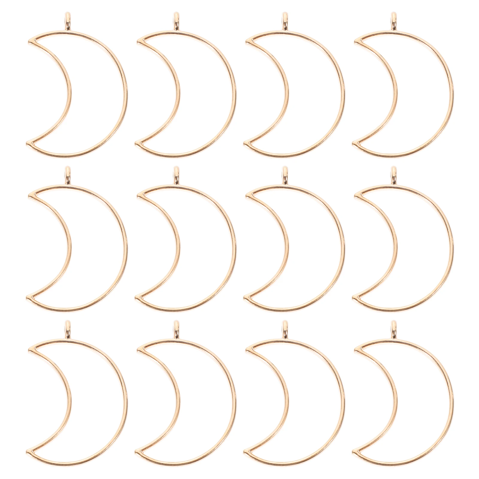 

50pcs Moon Shaped Pendant Bezels Hollow Jewelry Making Alloy Resin Craft Supplies Open Tray Charms Accessories Gifts