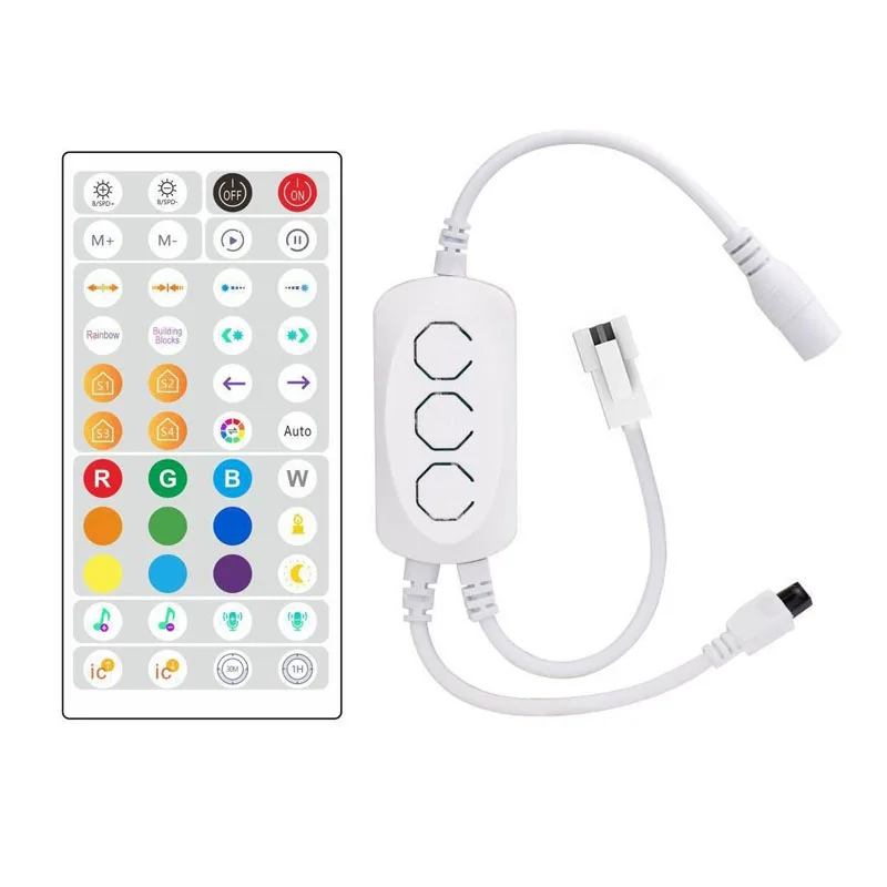 44-Key BT Controller for RGB LED Strip Voice Activated & Music Sync Remote for Color Changing and Tunable White LED Light Strips