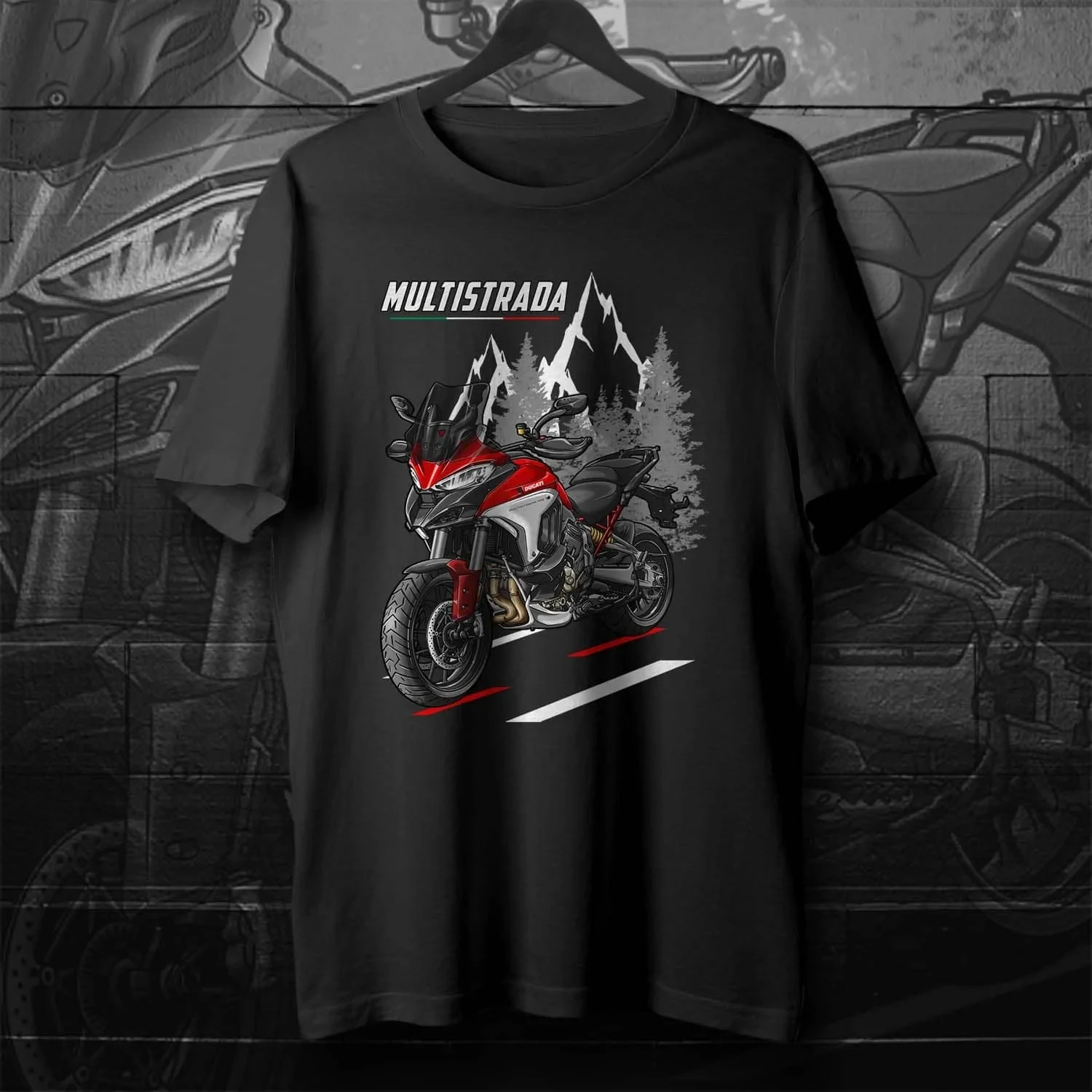 2021-2024 Models Italy Multistrada V4 Motorcycle T-Shirt 100% Cotton O-Neck Short Sleeve Summer Casual Mens Tee Rider Streetwear image 2