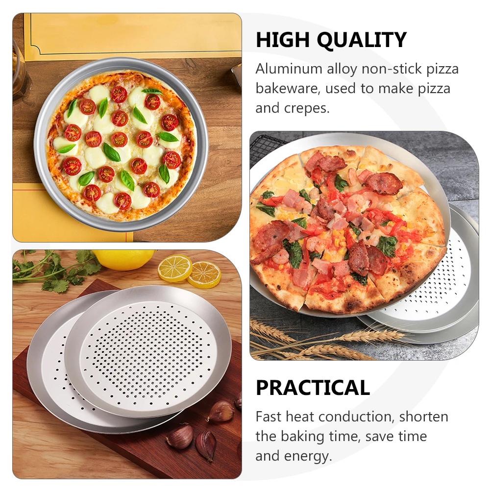 

Aluminum Alloy Pizza Pan Bakeware Gold Cheesecake Deep Frying Cupcake Oven Tray Heat Resistant Non Stick Food Grade Easy Clean