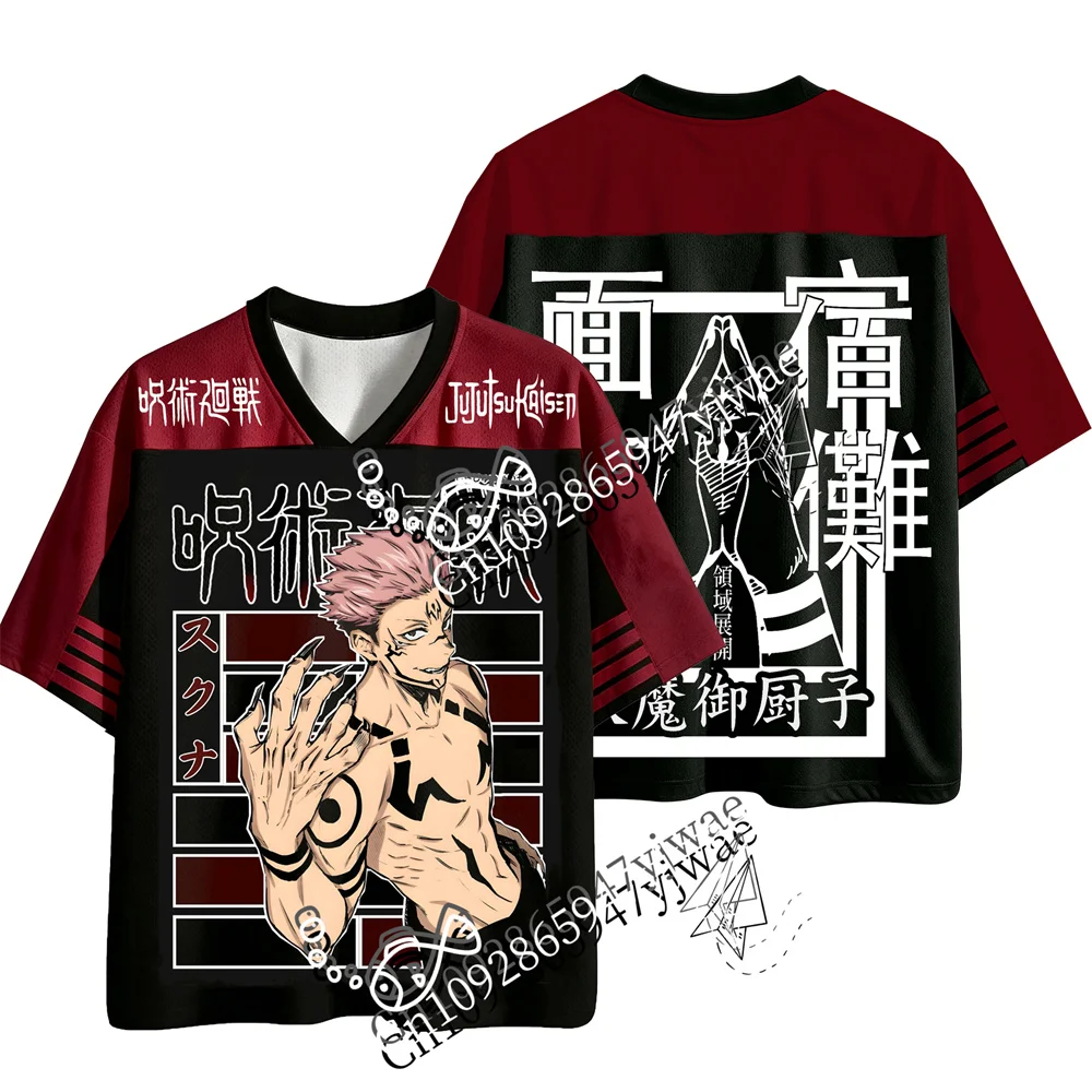 Jujutsu Kaisen Toji Gojo Sukuna Choso 3D-gedrucktes Jersey V-Ausschnitt Modisches Streetwear Anime-Fans T-Shirt Sommer Herren Damen T-Shirts – Detail 6
