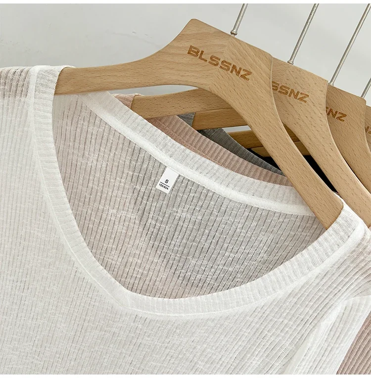 2026 Sommer Neuer Lässiger Stil Transparentes Dünnes Durchsichtiges Überzug-Top Damen T-Shirt V-Ausschnitt Sonnenschutz Langarm T-Shirt – Detail 10