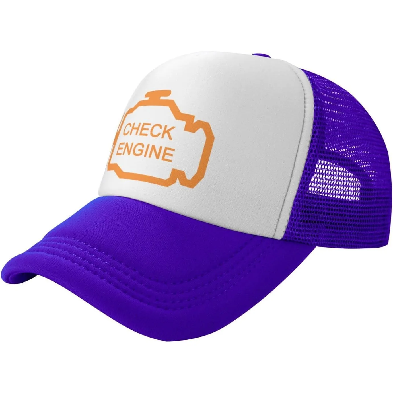 Check Engine Light Trucker Hat Graphic Print Mesh Snapback Cap for Men and Women Casual Outdoor