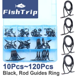 FishTrip-Kit de reparación de guías de caña de pescar, guía de pie cuádruple resistente de acero inoxidable para reemplazo de reparación de construcción de caña