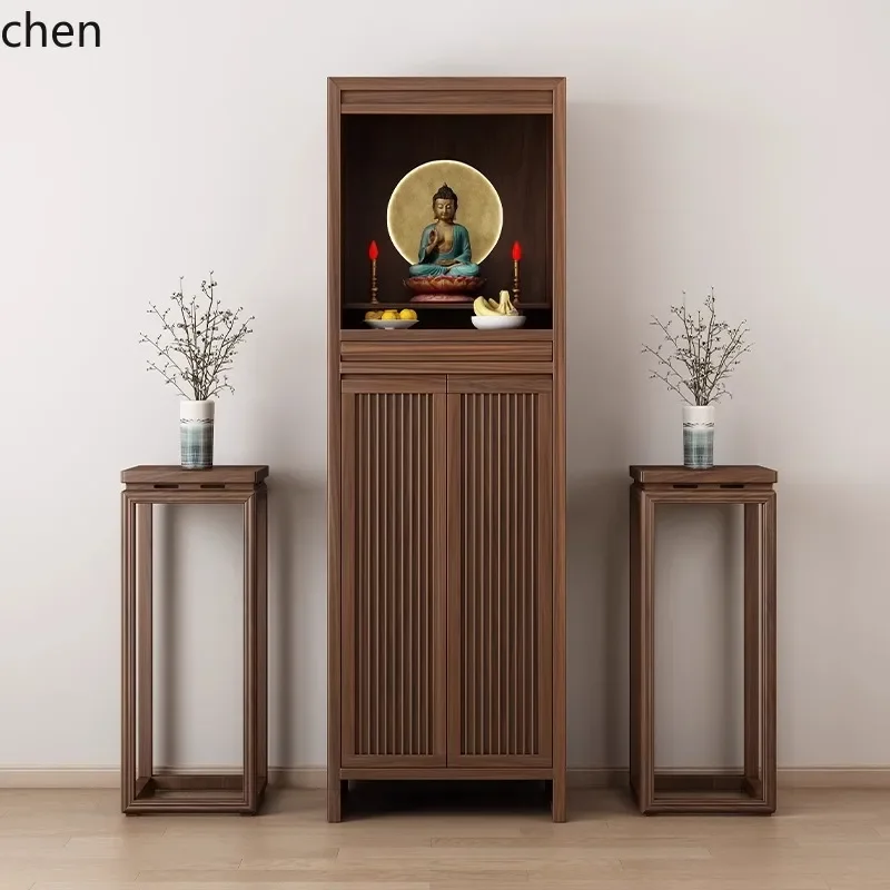 ZML black walnut solid wood offering table Buddhist shrine Shrine household God of Wealth cabinet Buddhist shrine