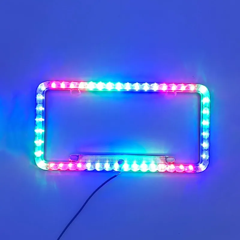 48 LEDs US Standard Car License Plate Lamp 12V Multicolor White Green Red Blue Lighting Frame for Truck Vehicles Auto Styling