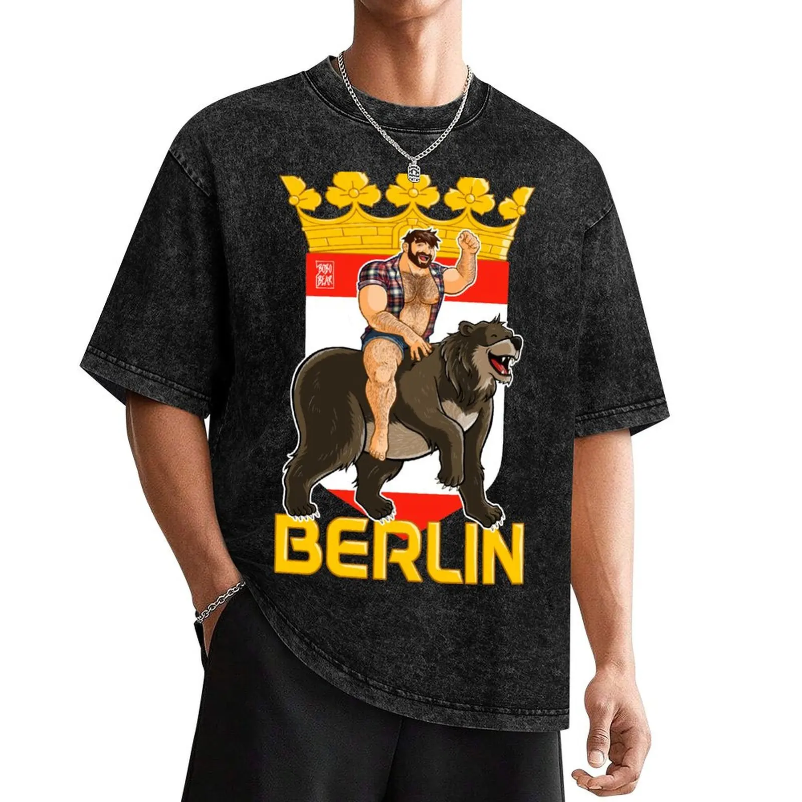 

ADAM LIKES BERLIN BEAR T-Shirt plus size clothes oversized graphic tee heavy weight t shirts for men