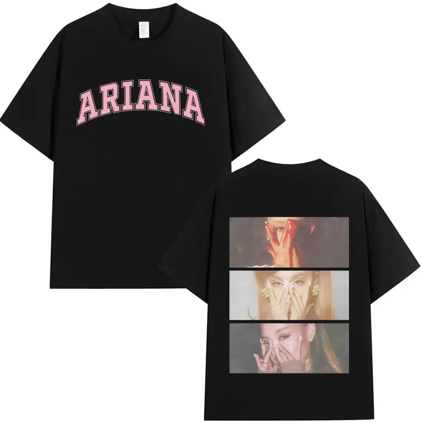 Singer Ariana Grandes Hip Hop Comfortable T-shirt 2025 Summer Men's Harajuku Style Street Wear Neutral Youth Pop T-shirt Summer