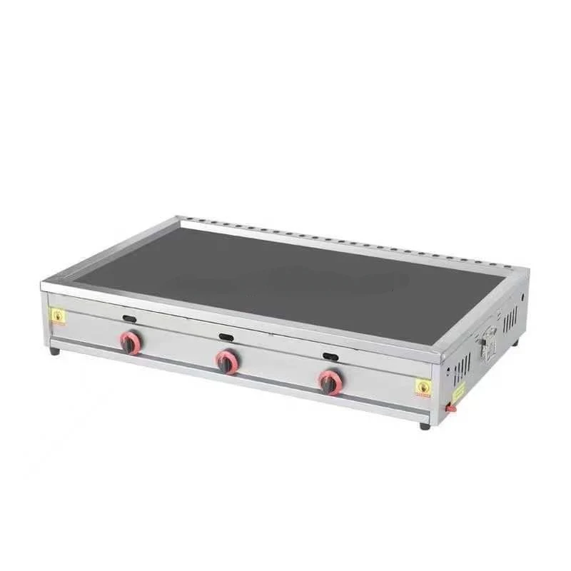 Hot selling 100cm hot iron plate three burner grills gas flat pancake maker