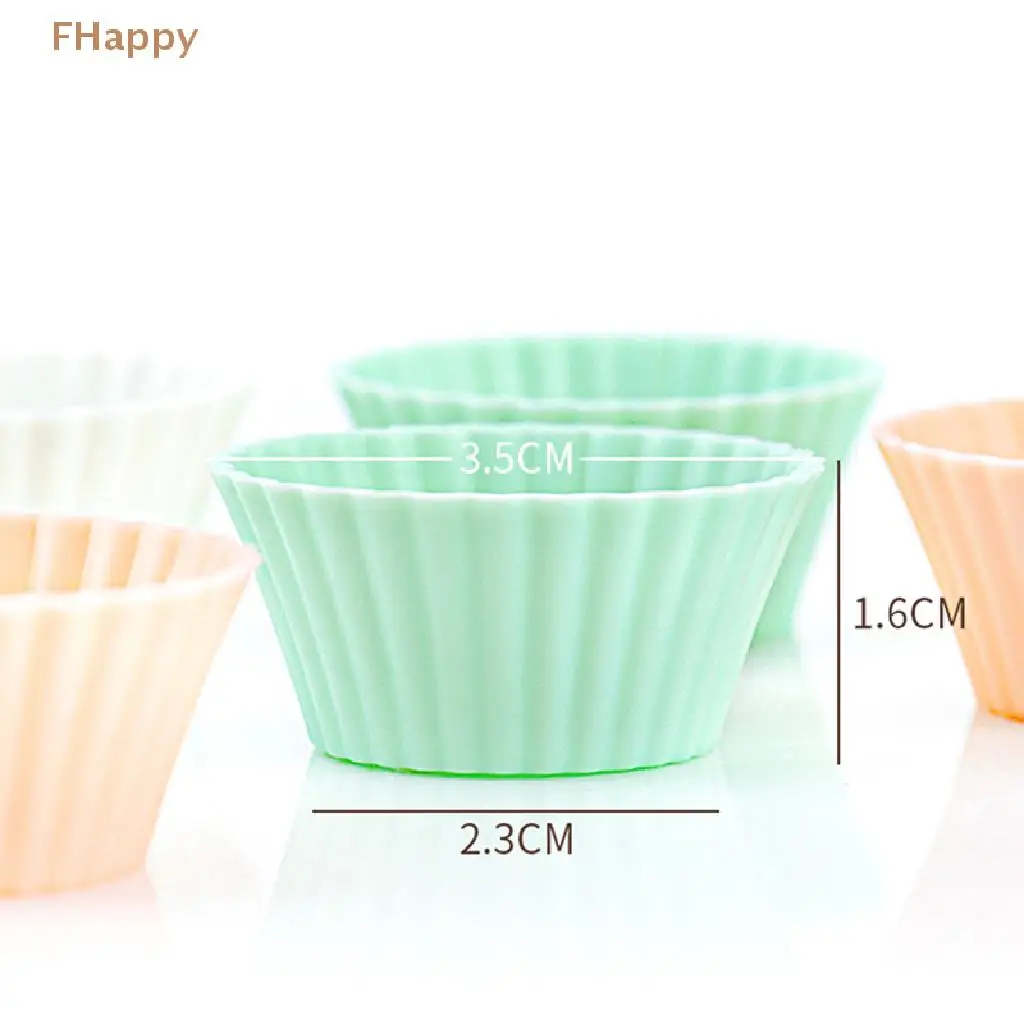 10Pcs/set Silicone Cake Mold Round Shaped Muffin Cup Mini Kitchen Tool DIY Decorating Tools