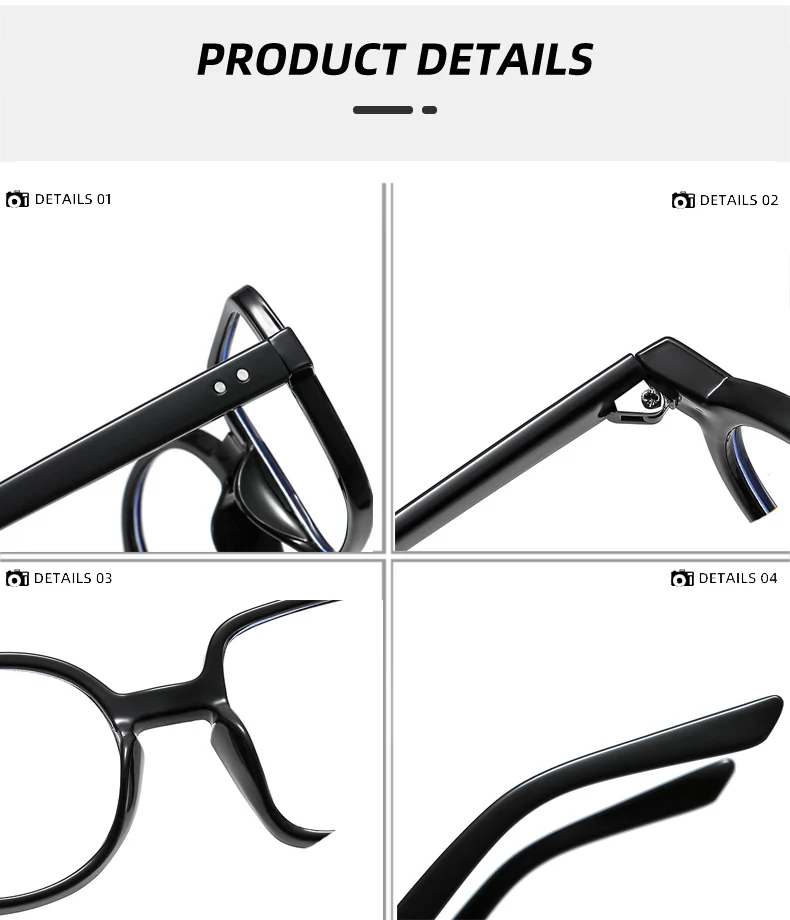 Oec cpo quadratische Brille Frauen Männer Mode klare Brille optische Brille Rahmen Persönlichkeit runde transparente Linse Spektakel – Detail 12