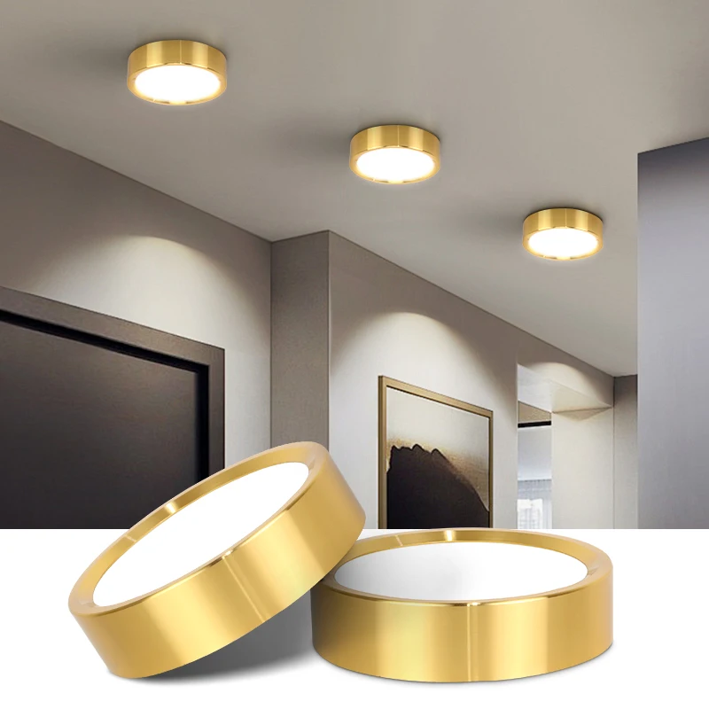 Imagem -04 - Ultra Fino Led Downlight com Painel Dourado Mini Superfície Montada Lâmpada Spot Light Lâmpadas de Teto Iluminação Interior para Casa Sala de Estar