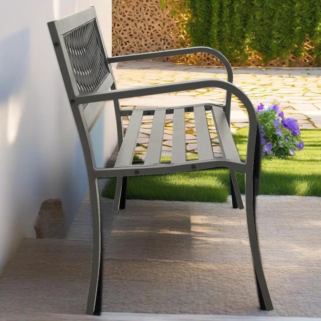 

Stylish 49.2 Steel Gray Patio Bench - Durable Outdoor Seating for Garden & Patio Decor