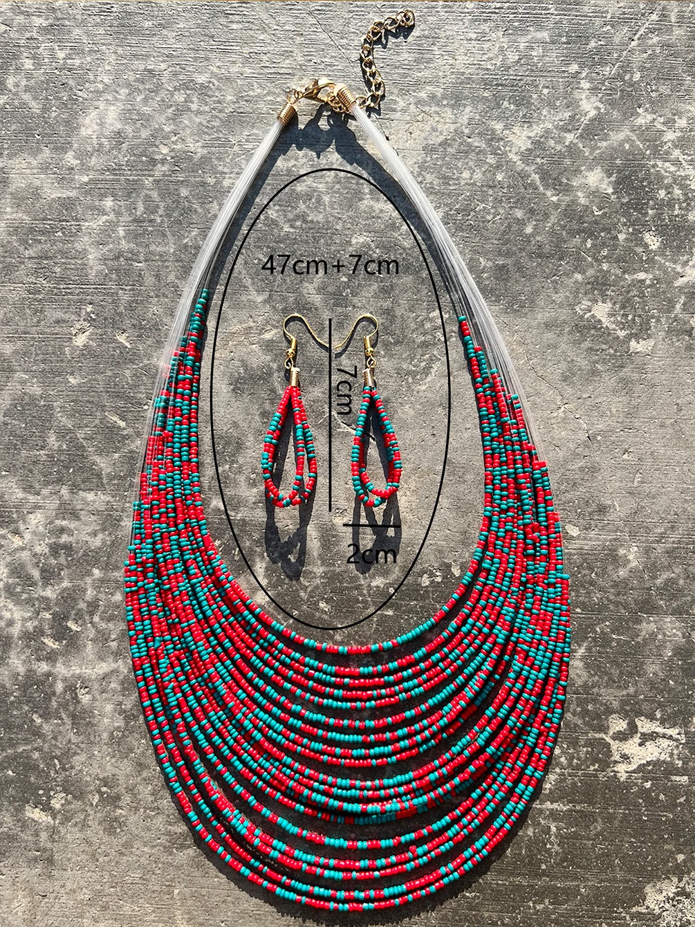 Bohemian Ethnic Style Multi-layered Necklace Earring Set