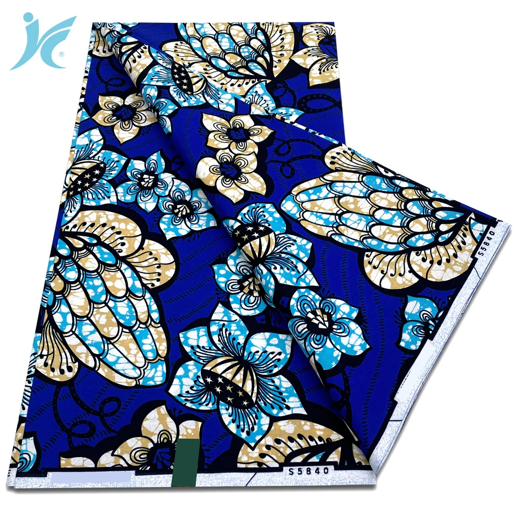 2026 Super Tissu Real African Wax Prints Fabric Soft Ankara Wax Pagne Cotton Material 6 Yards Stuff Green Batik For Sewing