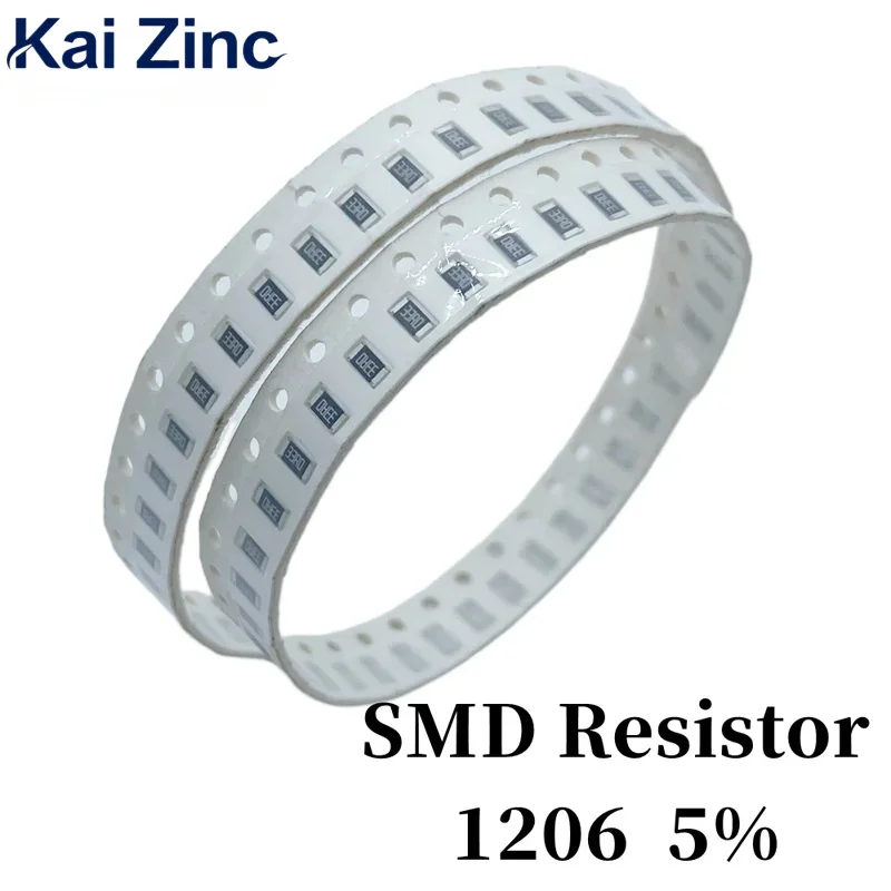 1000 قطعة Smd المقاوم 1206 5% 10R 12 15 24 33 36 43 47 51 68 82Ohm 1K 1.2 2 2.2 2.4 3 3.3 3.6 4.3 4.7 5.1 6.2 6.8 7.5 8.2K 1M