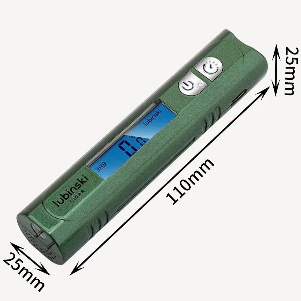 LUBINSKI Cigar Humidimeter Needles Insert Probe-type Hygrometer For Humidor Precision Measuring Cigar Humidity Meter Tester
