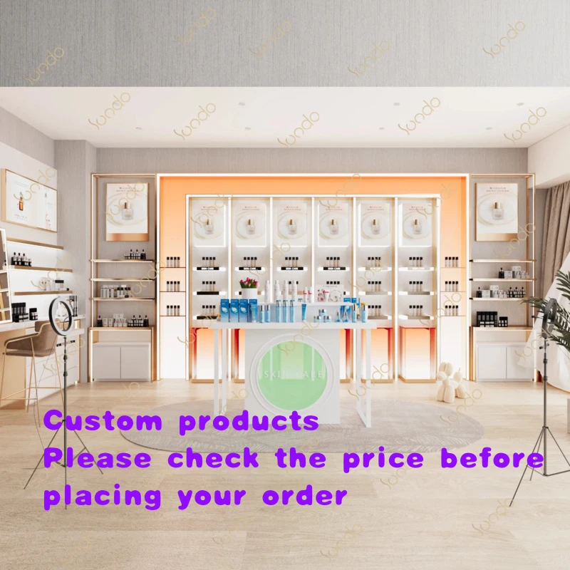 custom.SUNDO Price Customizable Materials Modern Design Standing Perfume & Cosmetic Display Shelf Rack Cabinet Sh